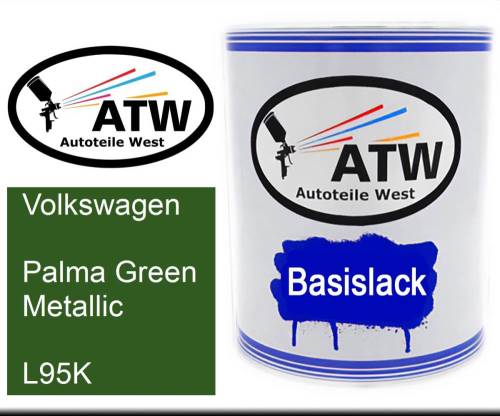 Volkswagen, Palma Green Metallic, L95K: 1L Lackdose, von ATW Autoteile West.